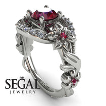 Nature Inspired Art Nouveau Engagement Ring - Layla no. 6